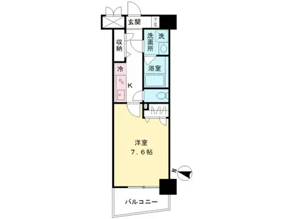 ファウンテン(1K/4階)の間取り写真