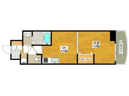 ノルデンタワー新大阪(1DK/15階)の間取り写真