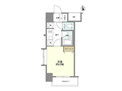 ラグジュアリーアパートメント中野坂上(1K/3階)の間取り写真