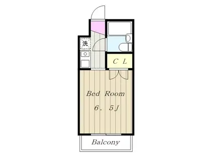 キャッスルマンション東林間(1K/2階)の間取り写真