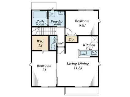 メディーナ(2LDK/2階)の間取り写真