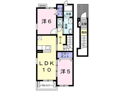 SUNRISE Y(2LDK/2階)の間取り写真