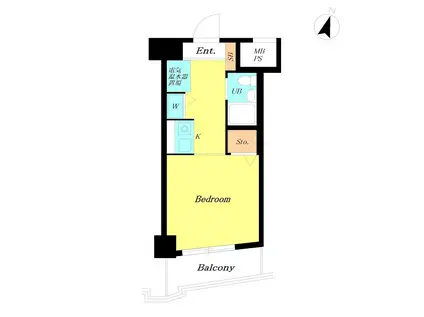 エヴェナール二子新地(ワンルーム/8階)の間取り写真