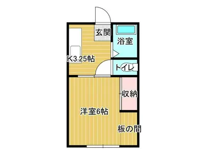 藤井ハイツB(1K/1階)の間取り写真
