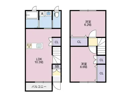 ITANO BLOCK(2LDK/1階)の間取り写真