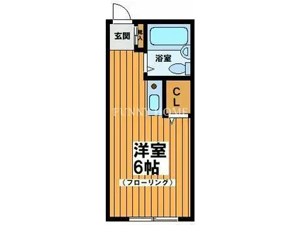 アスペンハイム(ワンルーム/1階)の間取り写真