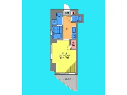 朝日マンション(1K/9階)の間取り写真