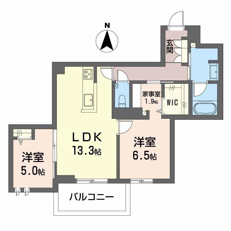 AVANCE東草深ウエスト(2LDK/1階)の間取り写真