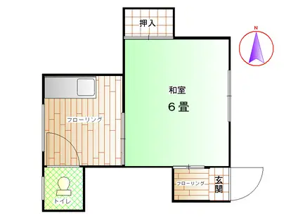 グレース翠C(1K/1階)の間取り写真