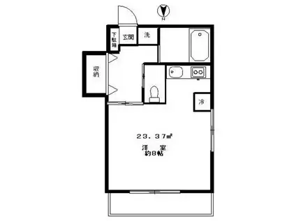 グランディール桜台(ワンルーム/2階)の間取り写真