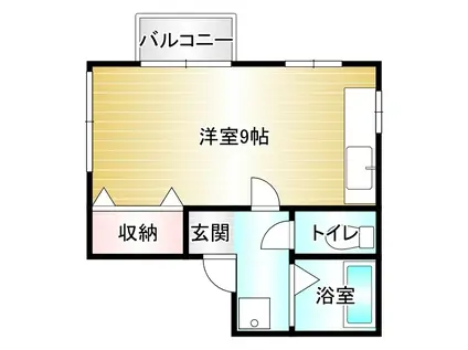 レインボーハウス(1K/2階)の間取り写真