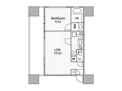 アーバンフラッツ池袋プレミアム(1LDK/4階)の間取り写真