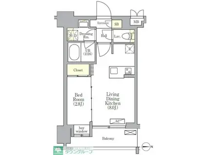 エル・セレーノ清澄白河(1LDK/6階)の間取り写真
