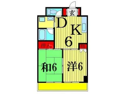 KODAヒルズ四つ木(2DK/3階)の間取り写真