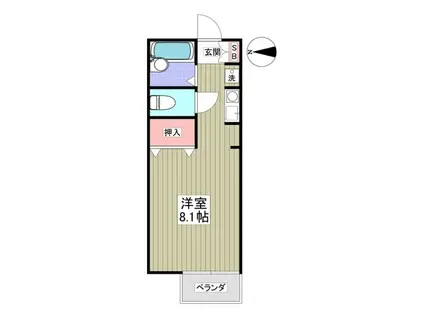 アンビション院内(ワンルーム/2階)の間取り写真