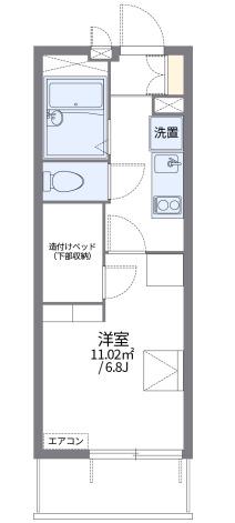 レオパレス加島駅ダイレクトII(1K/4階)の間取り写真