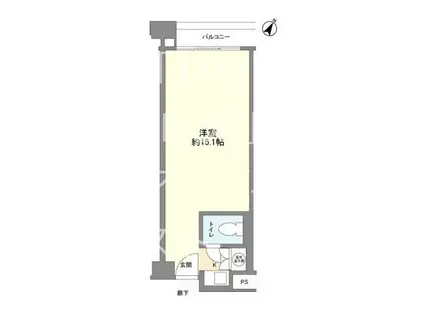 オリエント赤坂モートサイドビル(ワンルーム/10階)の間取り写真