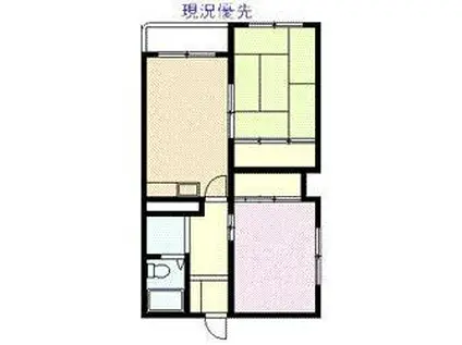 北都ハイツ(2DK/3階)の間取り写真