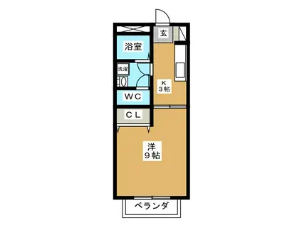 コーポ煌 2号館(1K/1階)の間取り写真