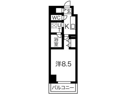 リシュドール名駅南(1K/5階)の間取り写真