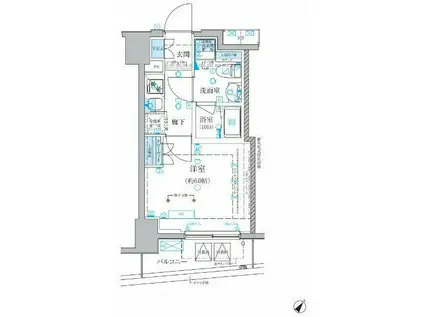 ベルシード横濱南太田(1K/3階)の間取り写真