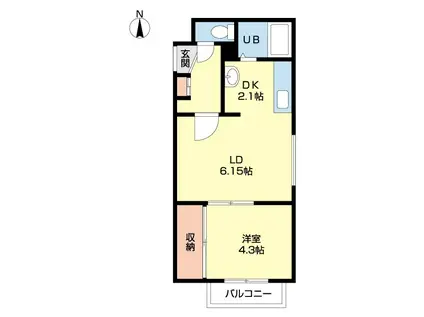 コスモ南平岸(1LDK/4階)の間取り写真