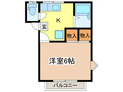 フォーブルYI(1K/1階)の間取り写真