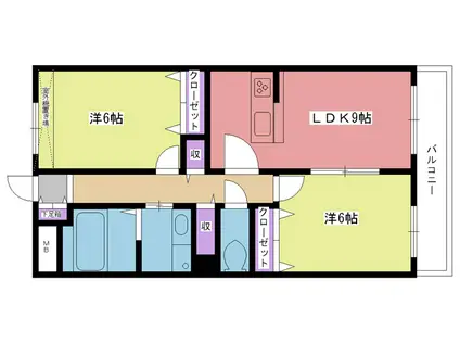 セリージャ デ トーア(2DK/2階)の間取り写真