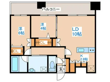 MJ SQUARE KOTONI(2LDK/3階)の間取り写真