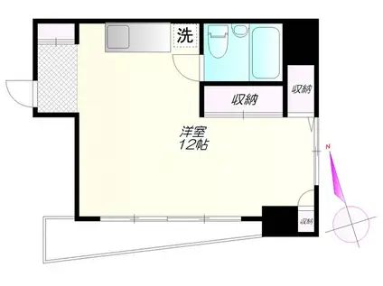 ディライト東山(ワンルーム/3階)の間取り写真