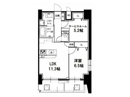 メゾンドアーク南大井(2LDK/10階)の間取り写真