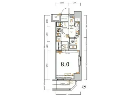 XEBECときわ台(1K/3階)の間取り写真
