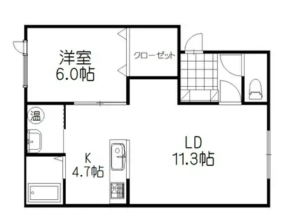 サンポエム(1LDK/2階)の間取り写真
