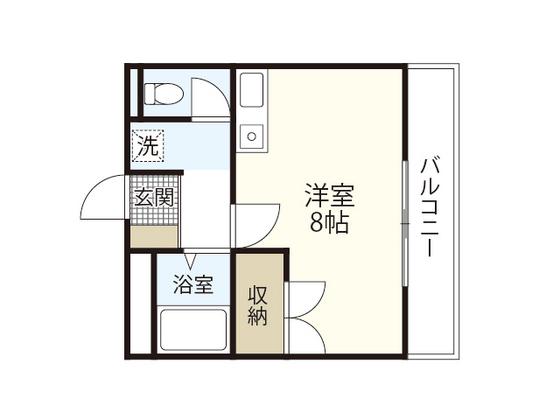 ディアハイツナカタ(ワンルーム/1階)の間取り写真