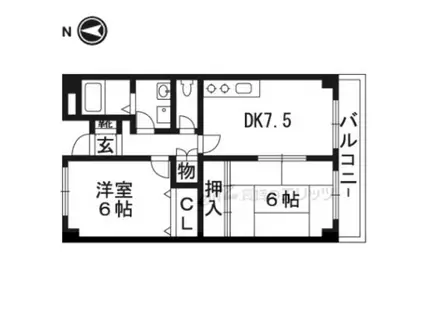 アメニティ駅前(2DK/3階)の間取り写真