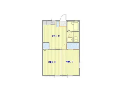 ハイライズ洋光台(2DK/1階)の間取り写真