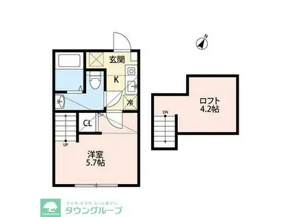 THE HOUSE八王子東中野(1K/2階)の間取り写真