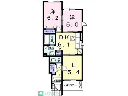 ルーチェ東武練馬(2LDK/1階)の間取り写真
