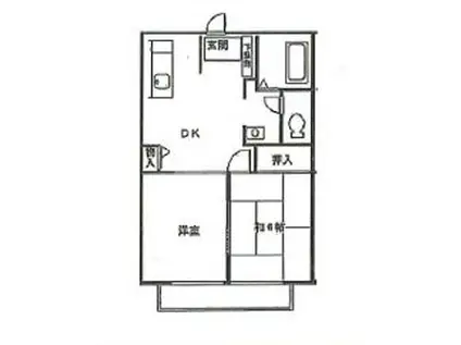 ビレッジファイブD(2DK/2階)の間取り写真