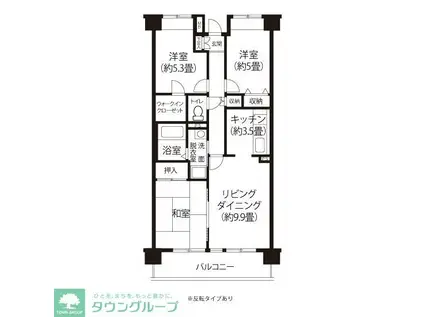 セラビーヌーベル(3LDK/6階)の間取り写真