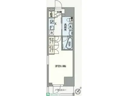アジールコート汐浜キャナル(1K/12階)の間取り写真