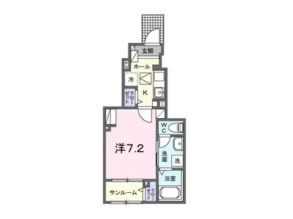 平川東垣外アパート(1K/1階)の間取り写真