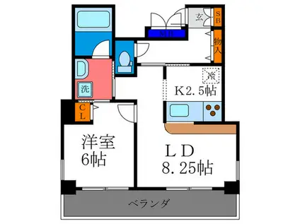 プレサンス京都二条城前(1LDK/4階)の間取り写真