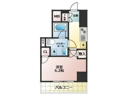スクエアシティ横濱大通公園AZ(1K/10階)の間取り写真