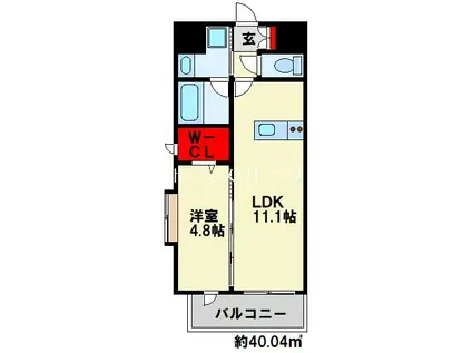 ラ・フェリス城野(1LDK/7階)の間取り写真