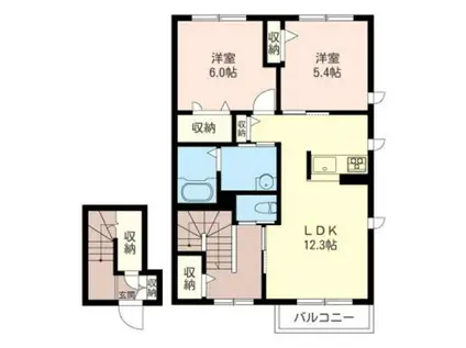 CHARMANT COLLINE(2LDK/2階)の間取り写真