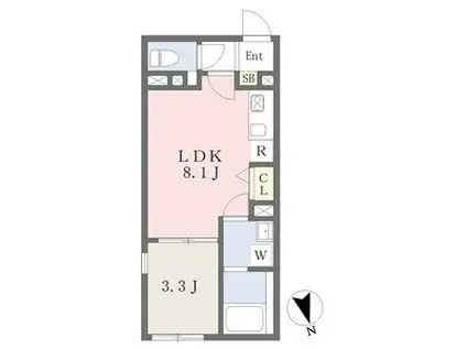 LUORE浅間町(1LDK/4階)の間取り写真