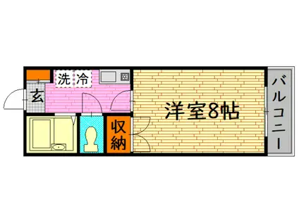 ハイツ エクセレント(1K/2階)の間取り写真