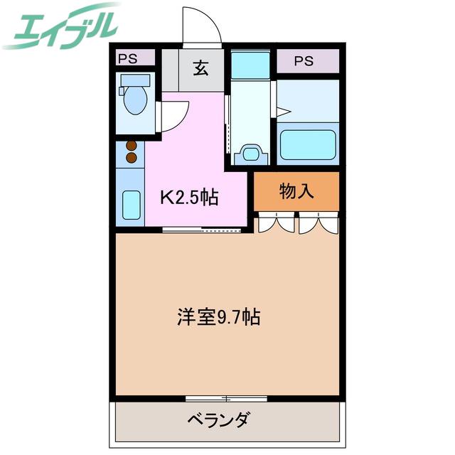 フォルチハウス(1K/1階)の間取り写真