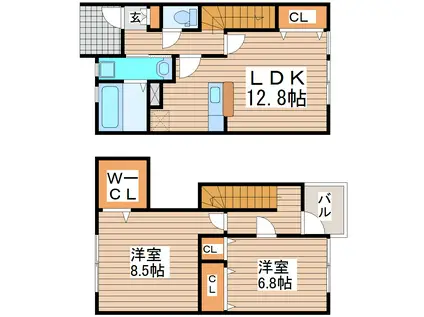 DIAMANTI(2LDK/1階)の間取り写真